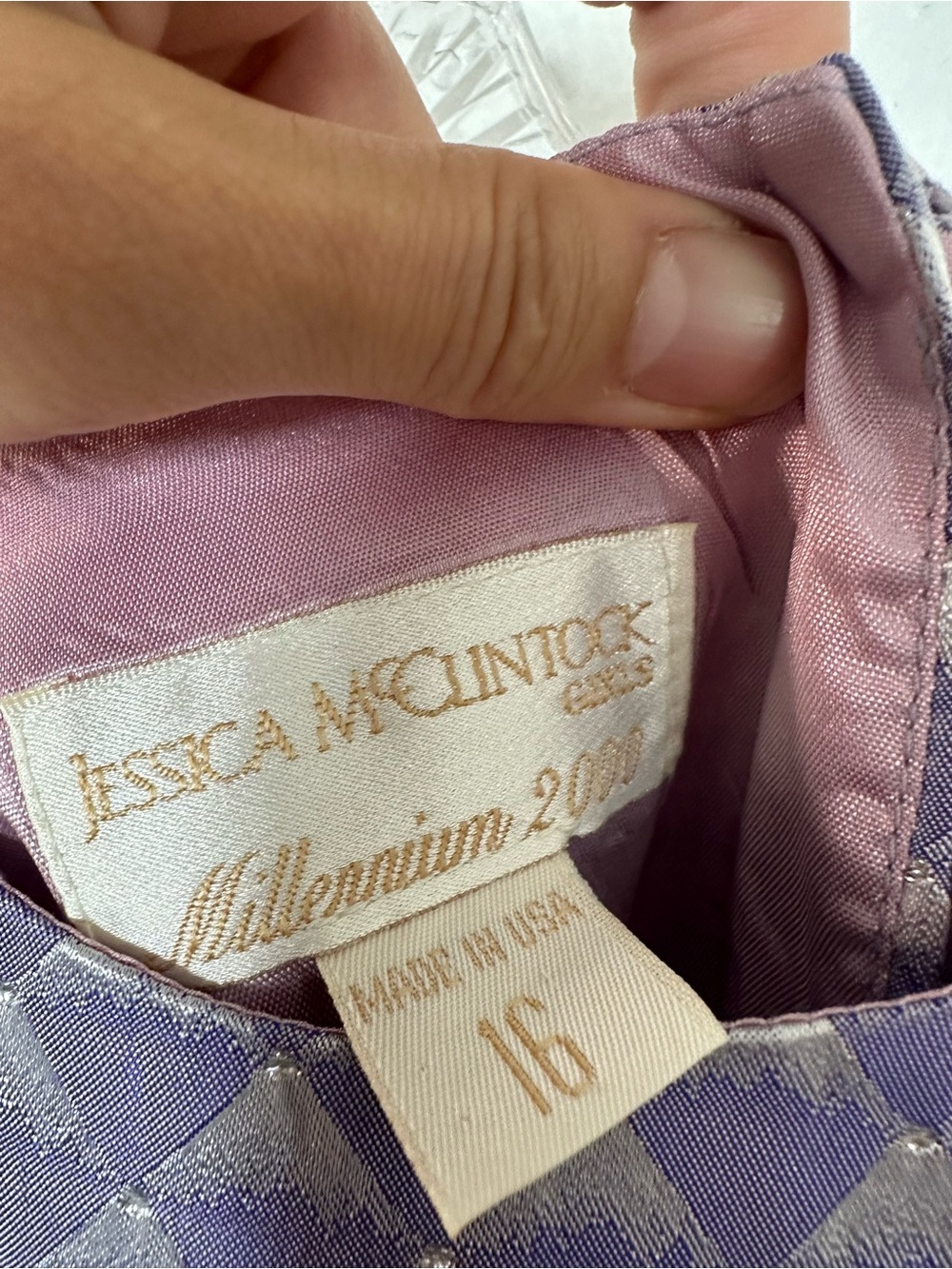 Vintage Jessica McClintock Lilac Sleeveless Crop Tank Button Back Crew Neck XS - Picture 12 of 15